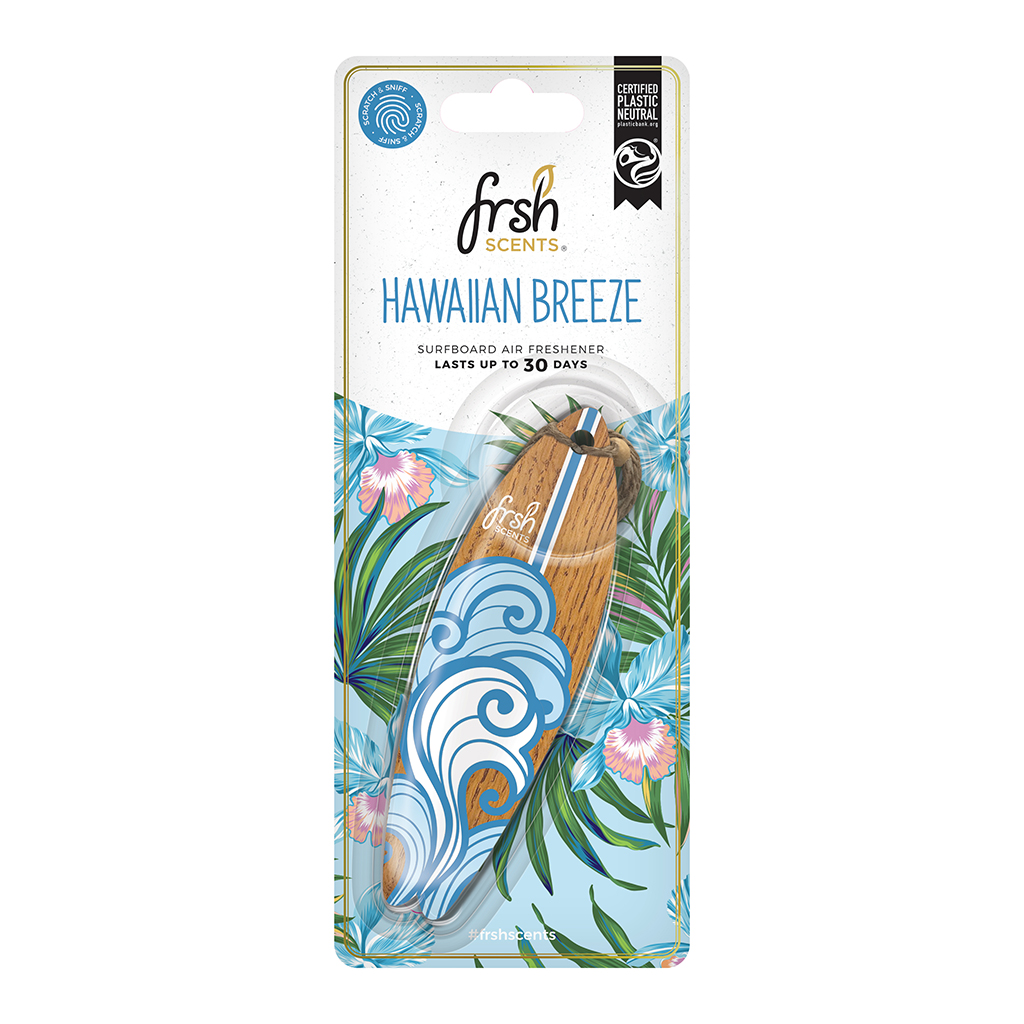 FRSH Surfboard Hanging Air Freshener - Hawaiian Breeze