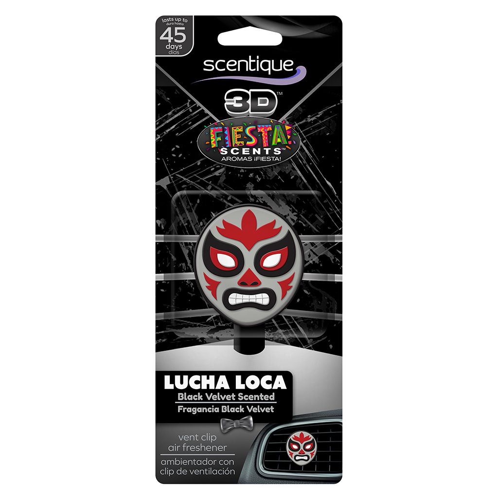Scentique 3D Lucha Loca Air Freshener - Black Velvet