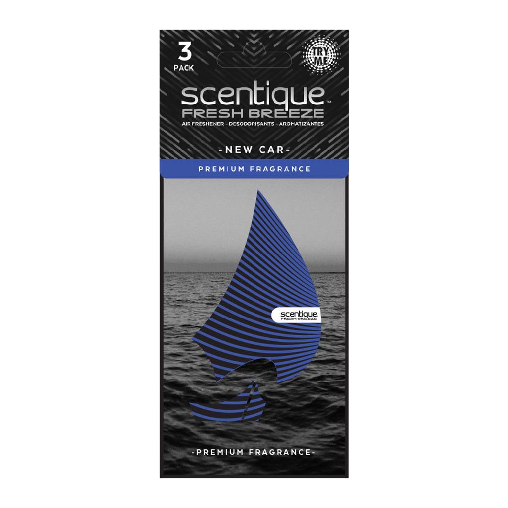 Scentique Fresh Breeze Paper Air Freshener 3 Pack - New Car