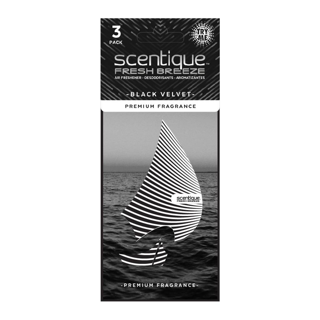 Scentique Fresh Breeze Paper Air Freshener 3 Pack - Black Velvet