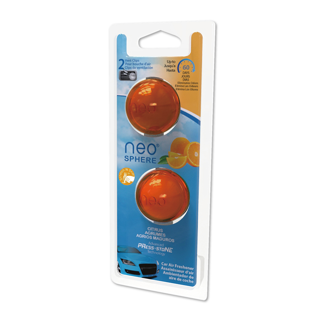 Neo Sphere Vent Clip Air Freshener 2 Pack- Citrus