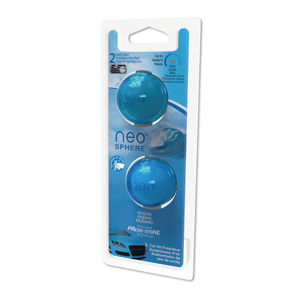 Neo Sphere Vent Clip Air Freshener 2 Pack- Ocean