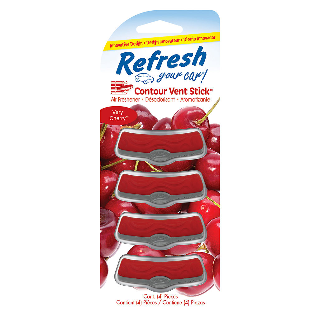 Refresh Contour Vent Stick Air Freshener 4 Pack - Very Cherry