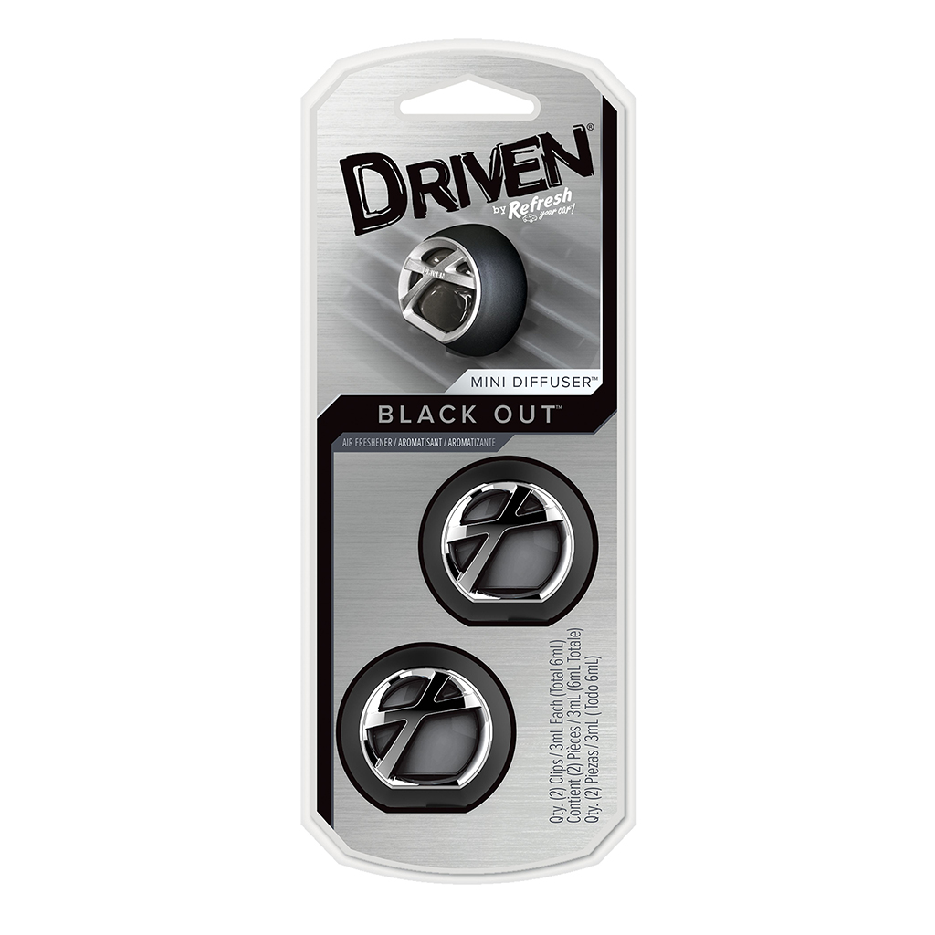 Driven Mini Vent Diffuser Air Freshener 2 Pack - Black Out