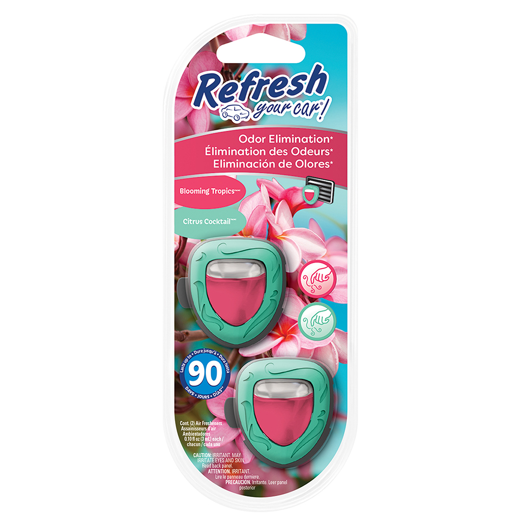 Refresh Mini Membrane Air Freshener 2 Pack - Bloom Tropics Citrus Cocktail