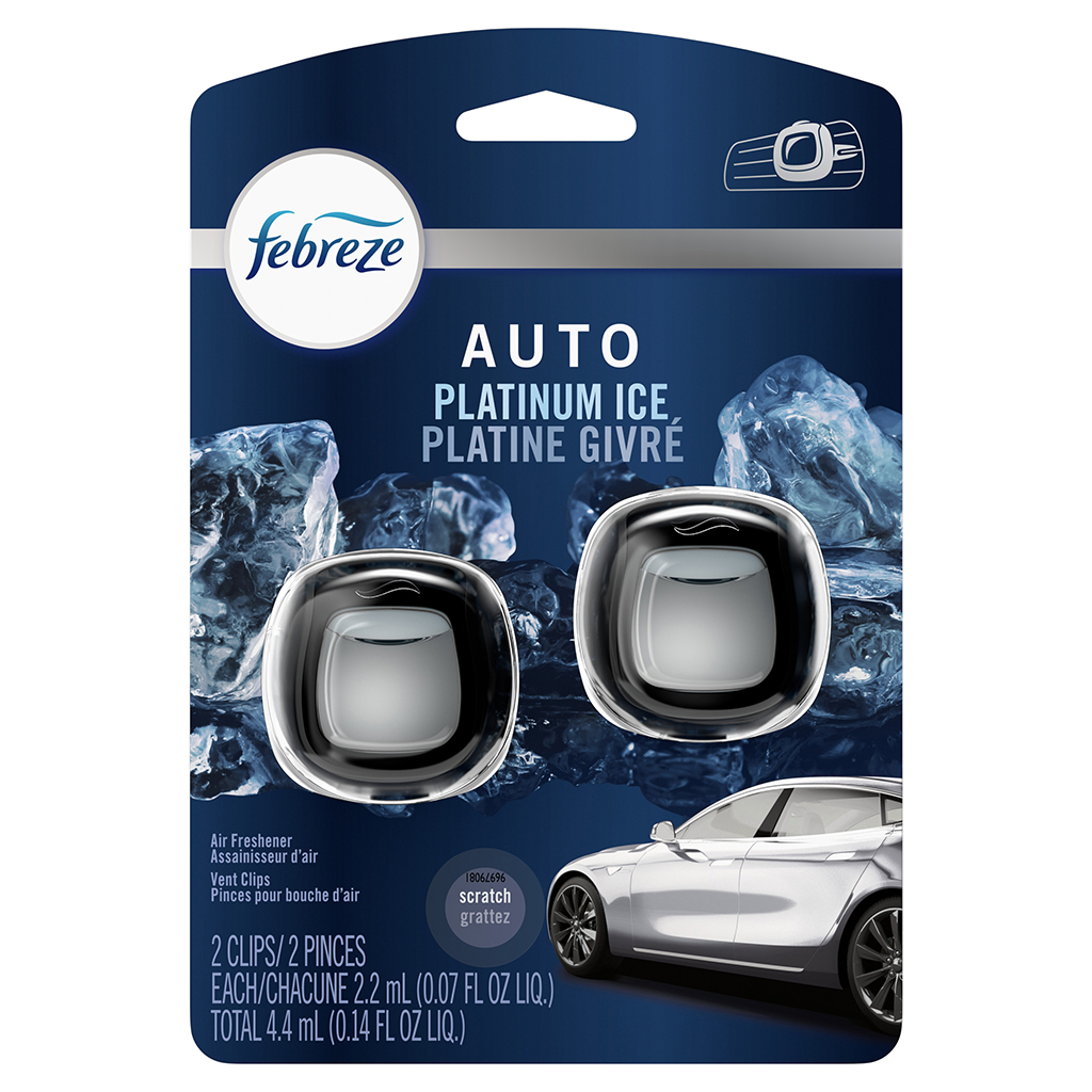 Febreze Car Vent 2 Count Air Freshener - Platinum Ice