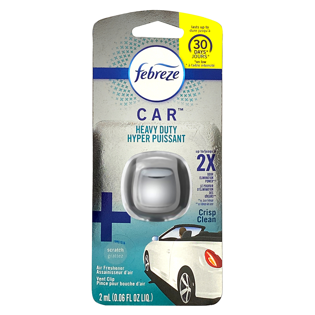 Febreze Car Vent Air Freshener - Heavy Duty Crisps Clean