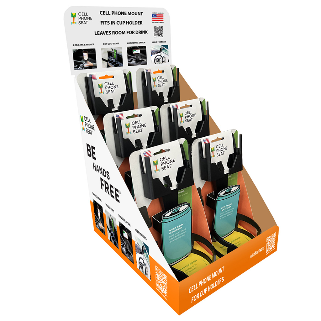 Cell Phone Seat Universal Cell Mount Display - 6 Pieces