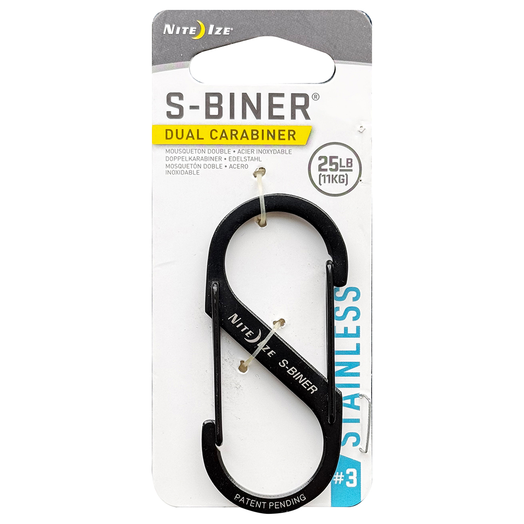 Nite Ize S Biner Stainless Steel Dual Carabiner #3 - Black
