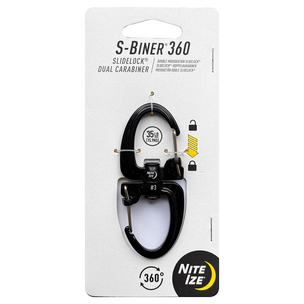 Nite Ize S Biner 360 Slide Lock Dual Carabiner #3 - Black