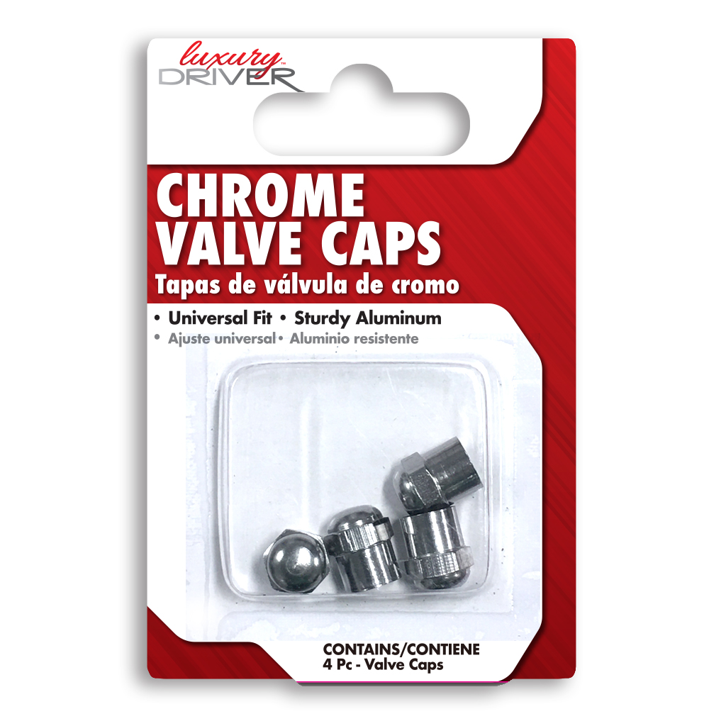 Luxury Driver Chrome Metal Valve Caps