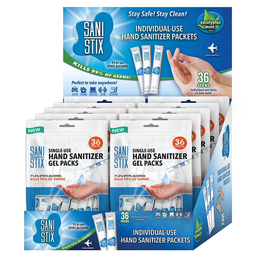 Sani Stix 36 Pack Hand Sanitizer - 10 Bag Display