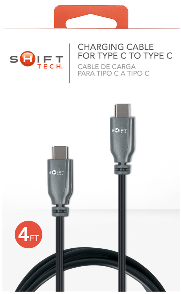 Shift Tech Type C - C PVC Cable Black/Gray4ft