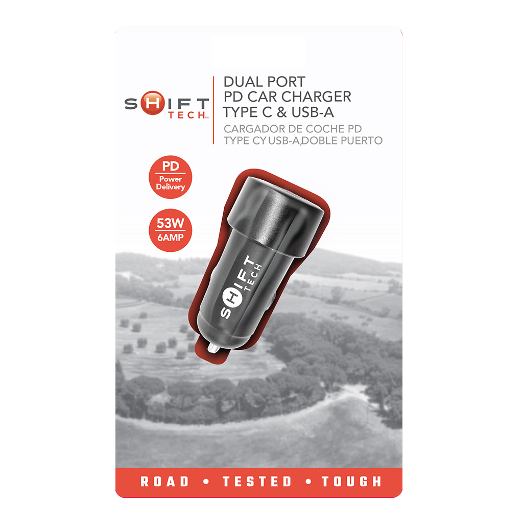 Shift Tech Dual Port 53W Type C and USB A Car Charger