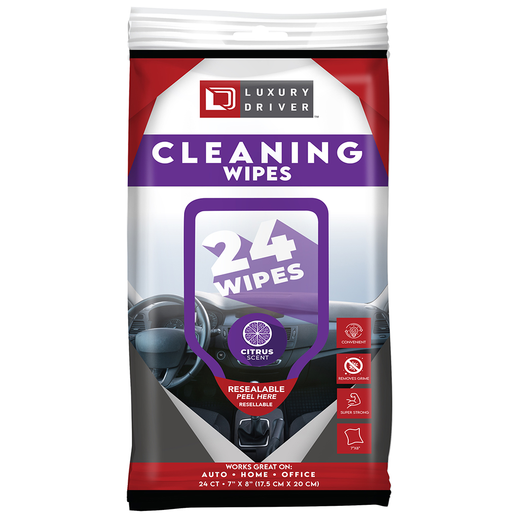 Luxury Driver Interior Cleaner Wipes 24 Count - Citrus