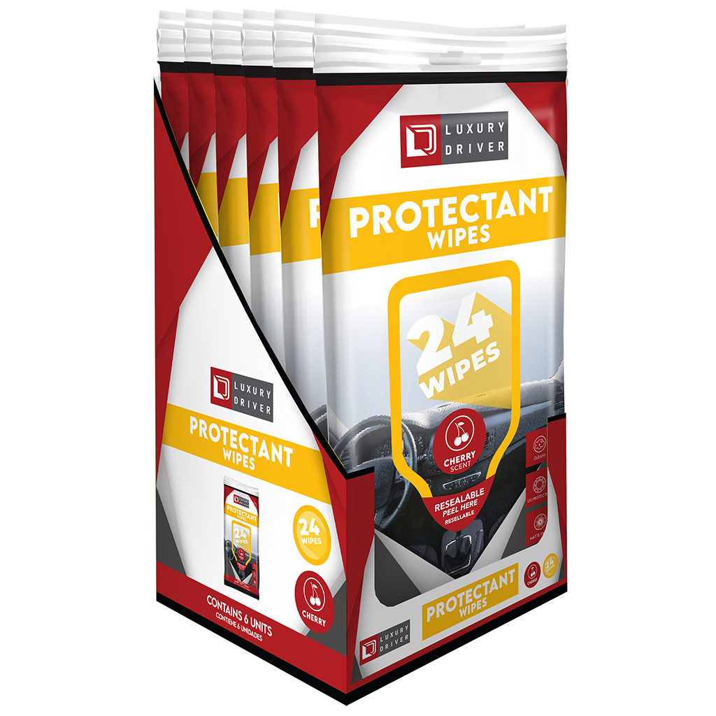 Luxury Driver Protectant Wipes 24 Count - Cherry