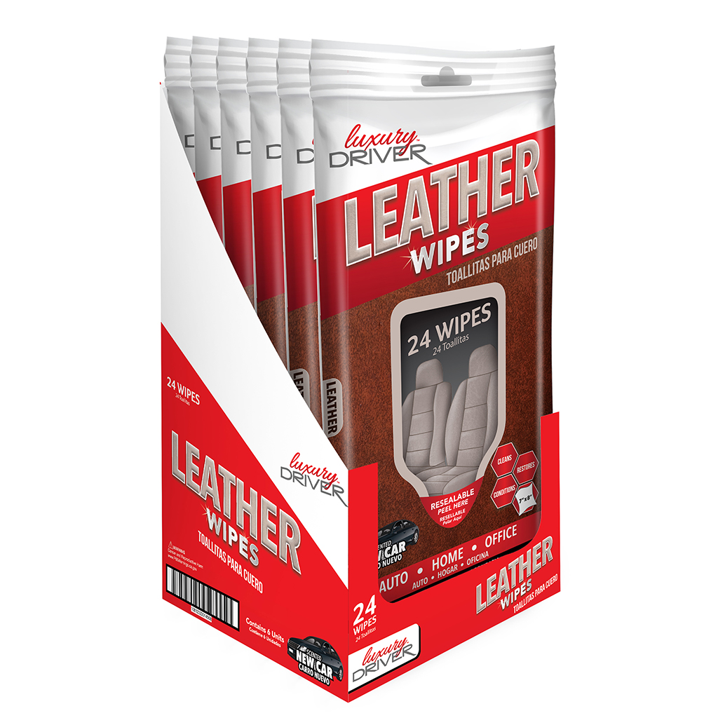 Luxury Driver Leather Wipes 24 Count - New Car