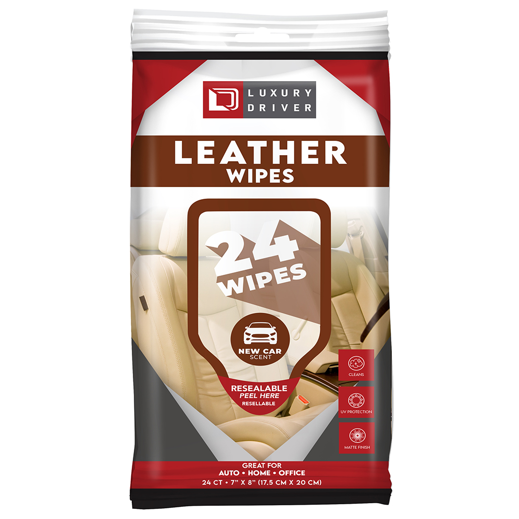 Luxury Driver Leather Wipes 24 Count - New Car