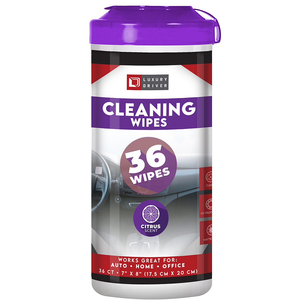 Luxury Driver Interior Cleaner Wipes 36 Ct Canister