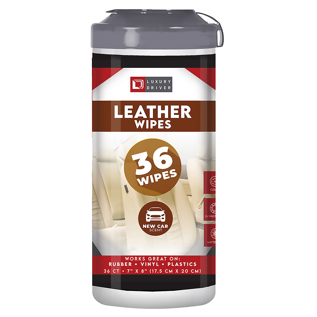 Luxury Drive Leather Wipes 36 Ct Canister