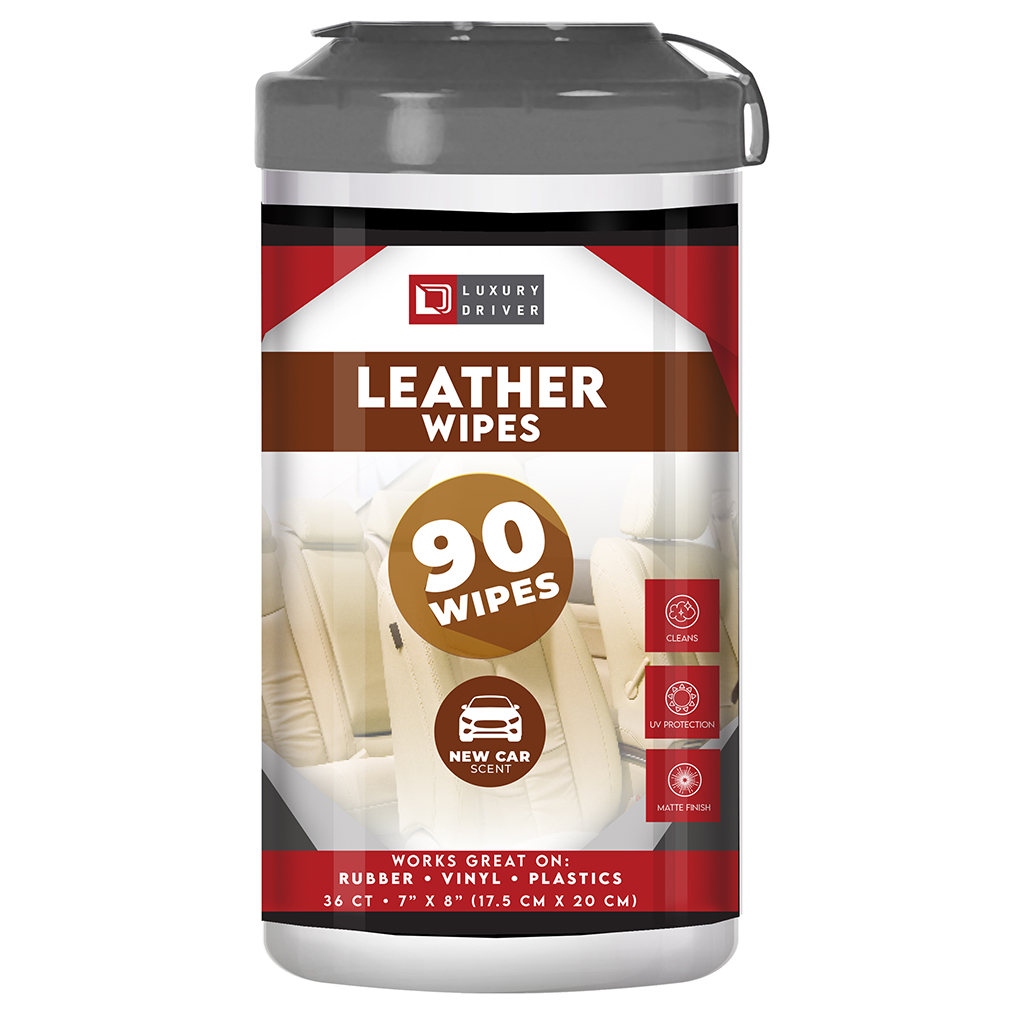 Luxury Drive Leather Wipes 90 Ct Canister