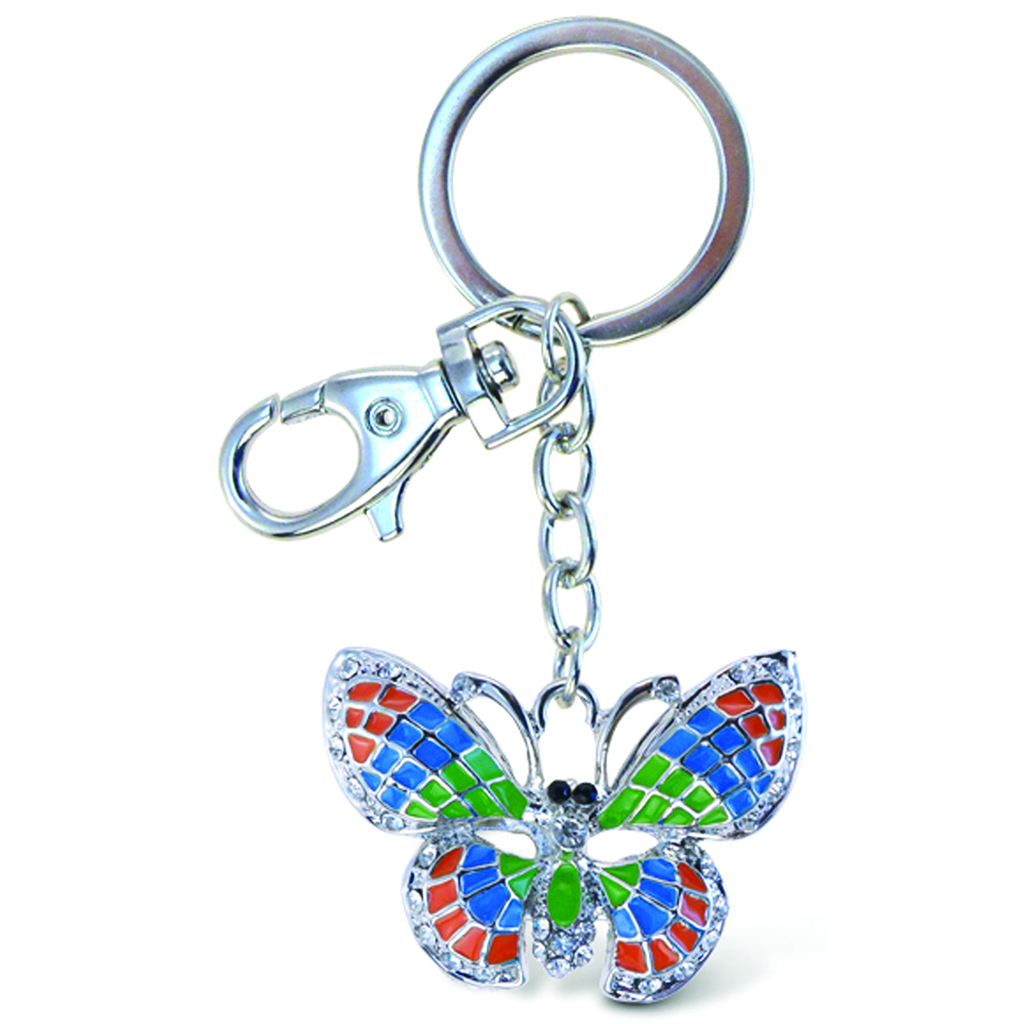 Sparkling Charms Keychain - Colorful Butterfly