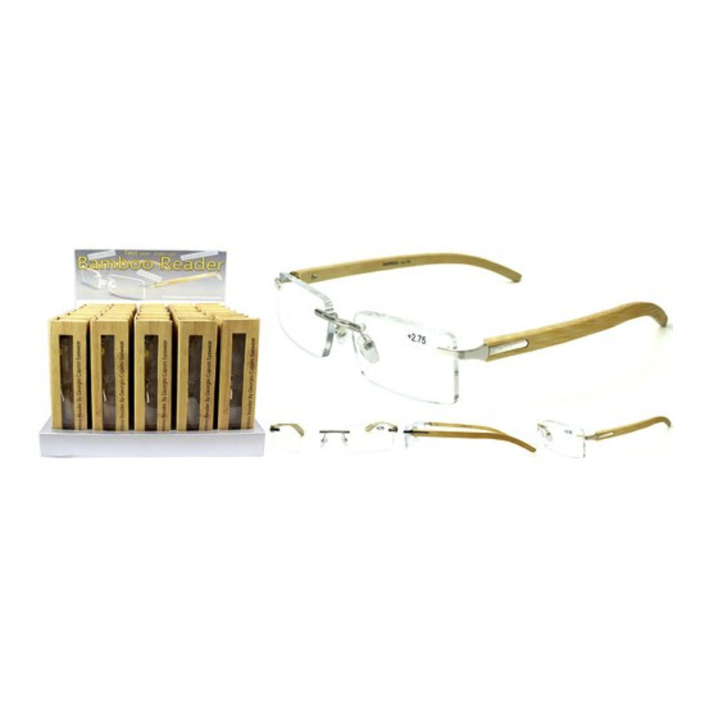 Bamboo Sunglass Readers Display - 25 Piece