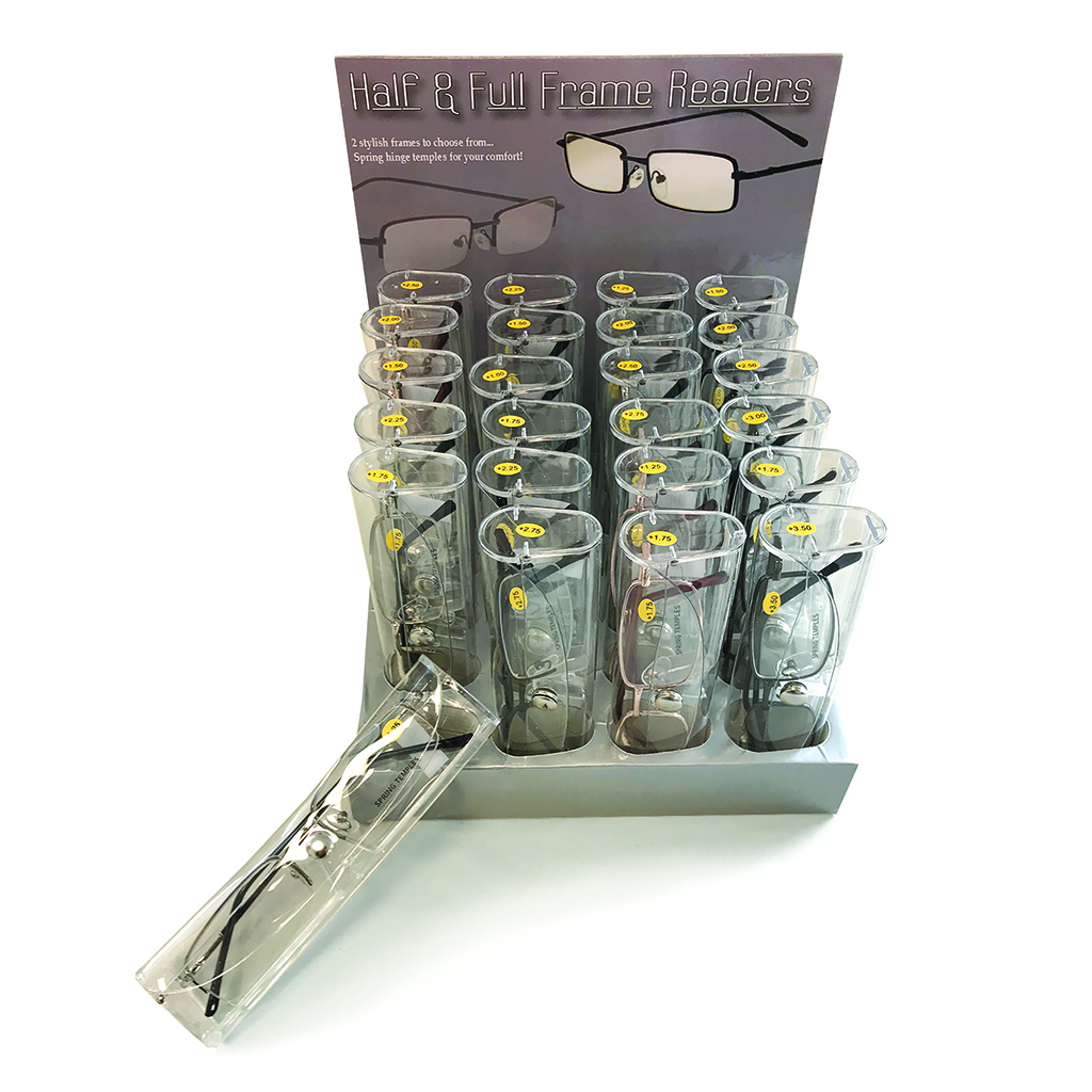 Spring Hinge Readers Display - 24 Piece