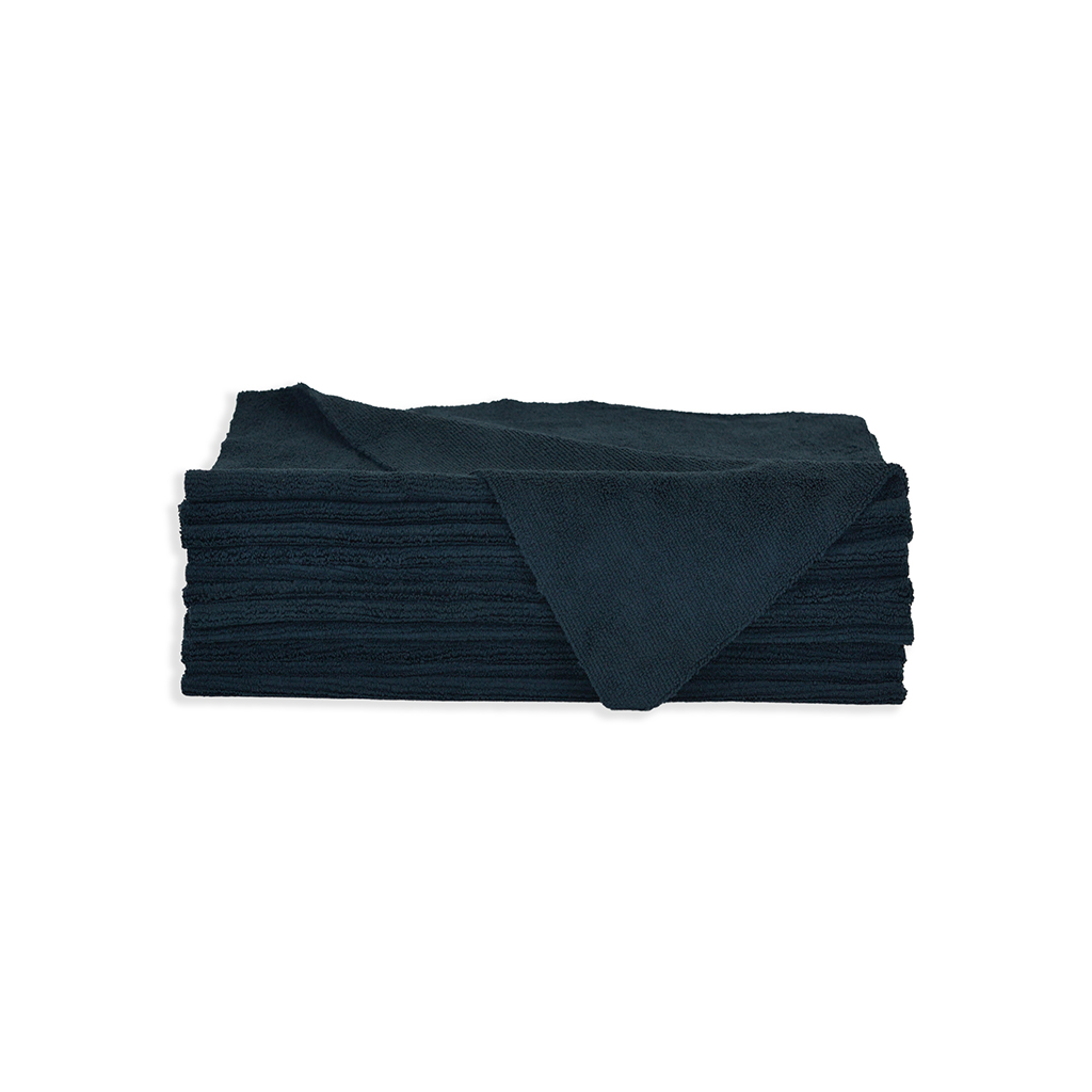 High Grade Lazer Cut Edge Microfiber Towel 16x16 Black- 1 Dozen