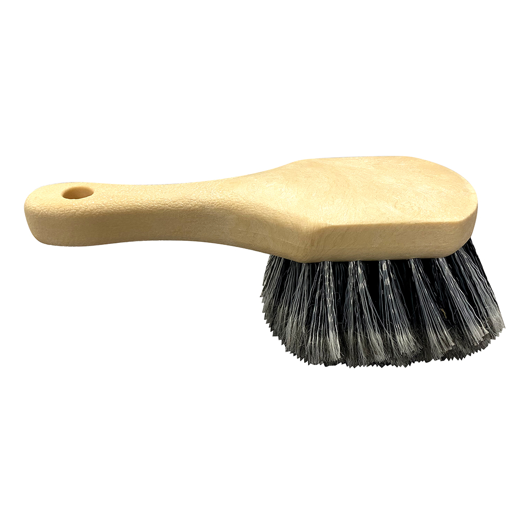 9 Inch Short Handle Soft Bristle Wash Brush - Grey