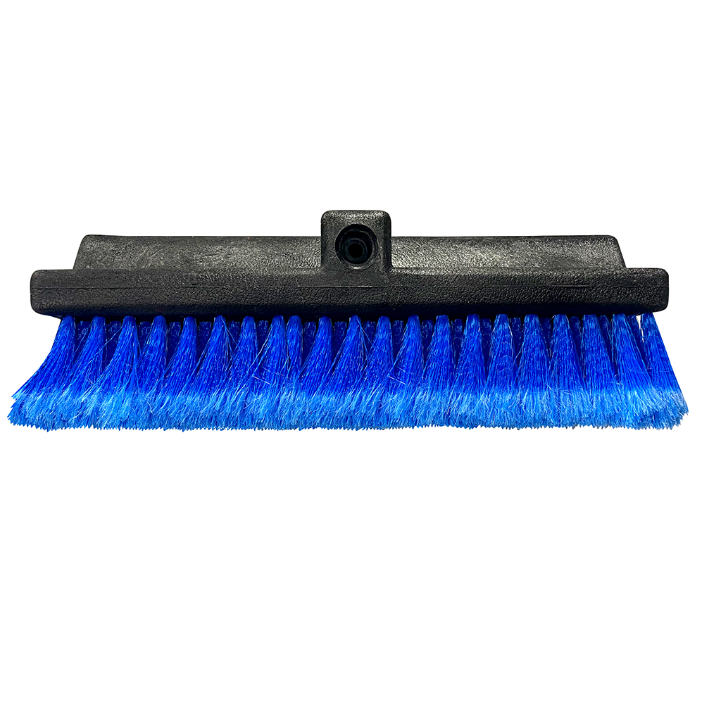 13 Inch Triangular Bi-Level PVC Feather Tip Bristle Brush - Blue