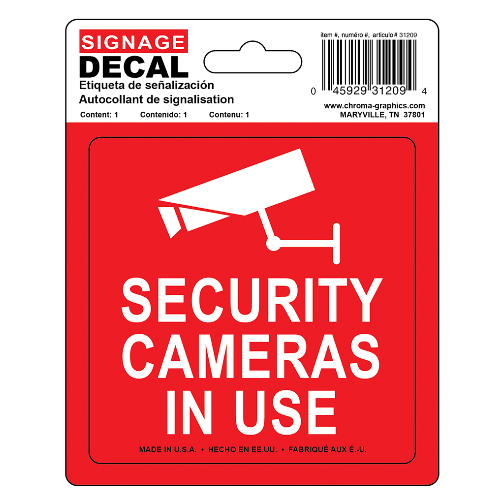 Safety Decal - Security Cameras In Use