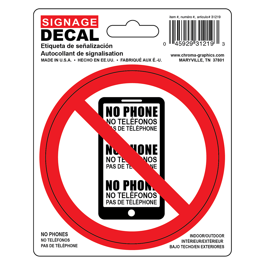 Safety Decal - No Phones