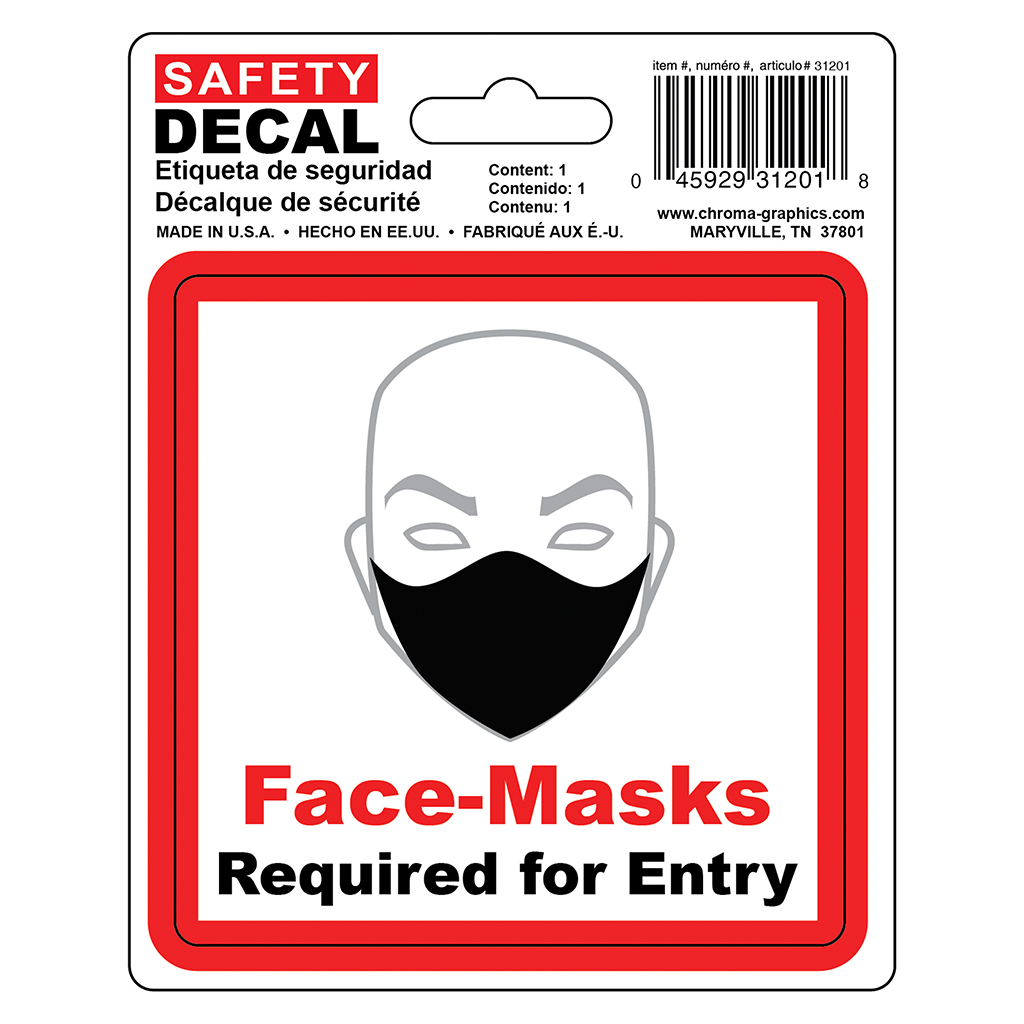 Safety Decal - Face Masks Required