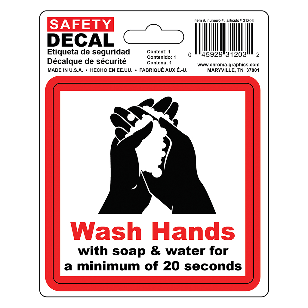 Safety Decal - Wash Hands