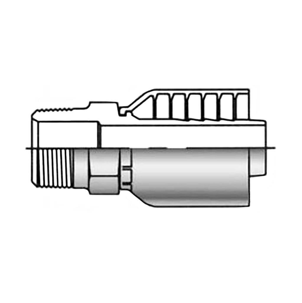 Parker Male Pipe Thread 3/8 Inch Pipe Hose Crimp Fitting