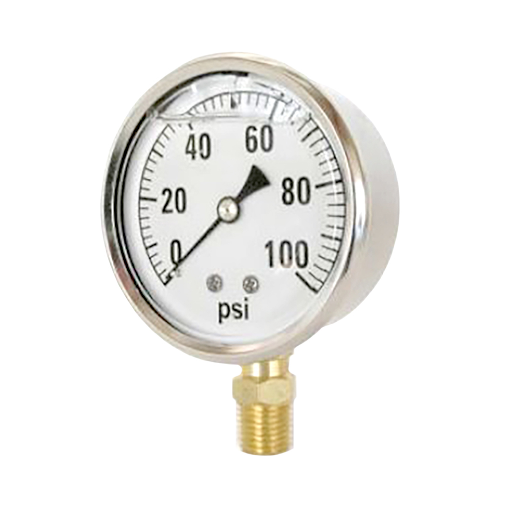 Stainless Steel Case Bottom Mounted Liquid Filled Gauge 300 Psi