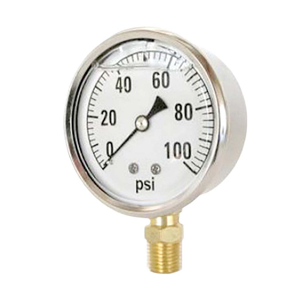 Stainless Steel Case Bottom Mounted Liquid Filled Gauge 3000 Psi