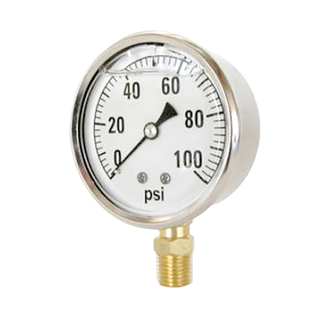 Stainless Steel Case Bottom Mounted Liquid Filled Gauge 6000 Psi