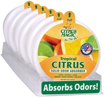 Citrus Magic On The Go Solid Air Freshener 5 Ounce 6 Pieces Display - Tropical Citrus
