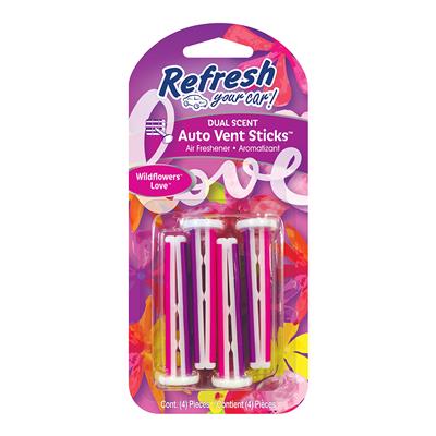 Refresh Dual Scent Vent Stick Air Freshener - Wildflower/Love
