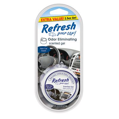 Refresh 2.5 Ounce Gel Canister Air Freshener - New Car