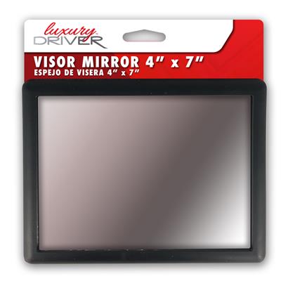 Luxury Driver 4" x 7" Visor Mirror - Black