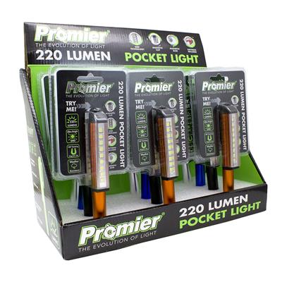 Promier 220 Lumen Pocket Light Display - 12 Piece