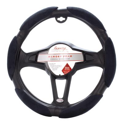 Luxury Driver Steering Wheel Cover - Memory Grip Black
