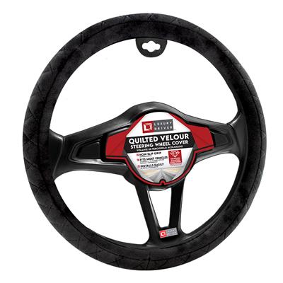 XtremeAuto® Black Leather With BLACK Mesh Grip Steering Wheel Protector  Cover - Includes Sticker : : Automotive