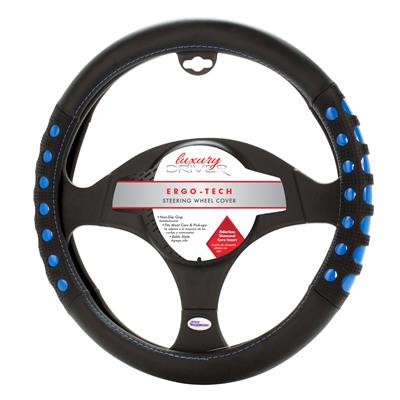 Luxury Driver Steering Wheel Cover - Ergo Tech Blue