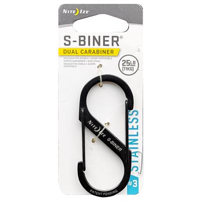 Nite Ize S Biner Stainless Steel Dual Carabiner #3 - Black