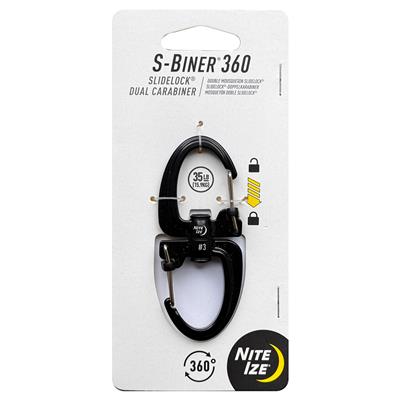 Nite Ize S Biner 360 Slide Lock Dual Carabiner #3 - Black