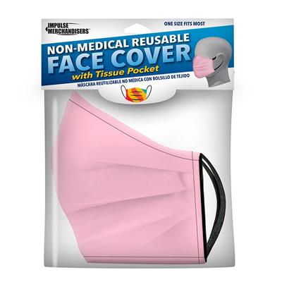 Non-Medical Reusable Face Mask With Tissue Pocket - Pink